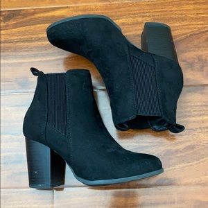 Faux suede ankle booties